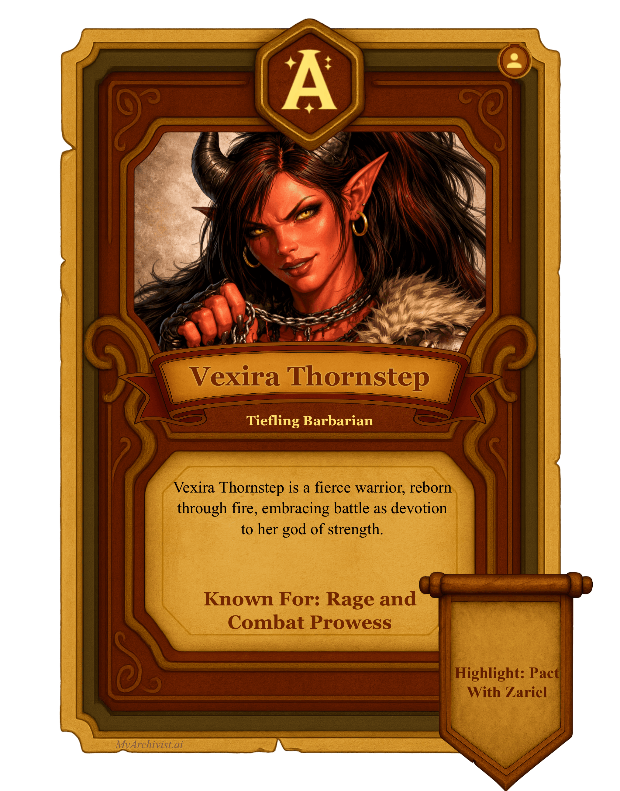 Vexira Thornstep trading card - Character from Battle One-Shots