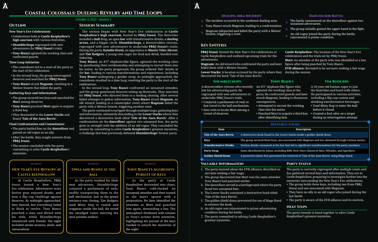 Two-page session handout preview